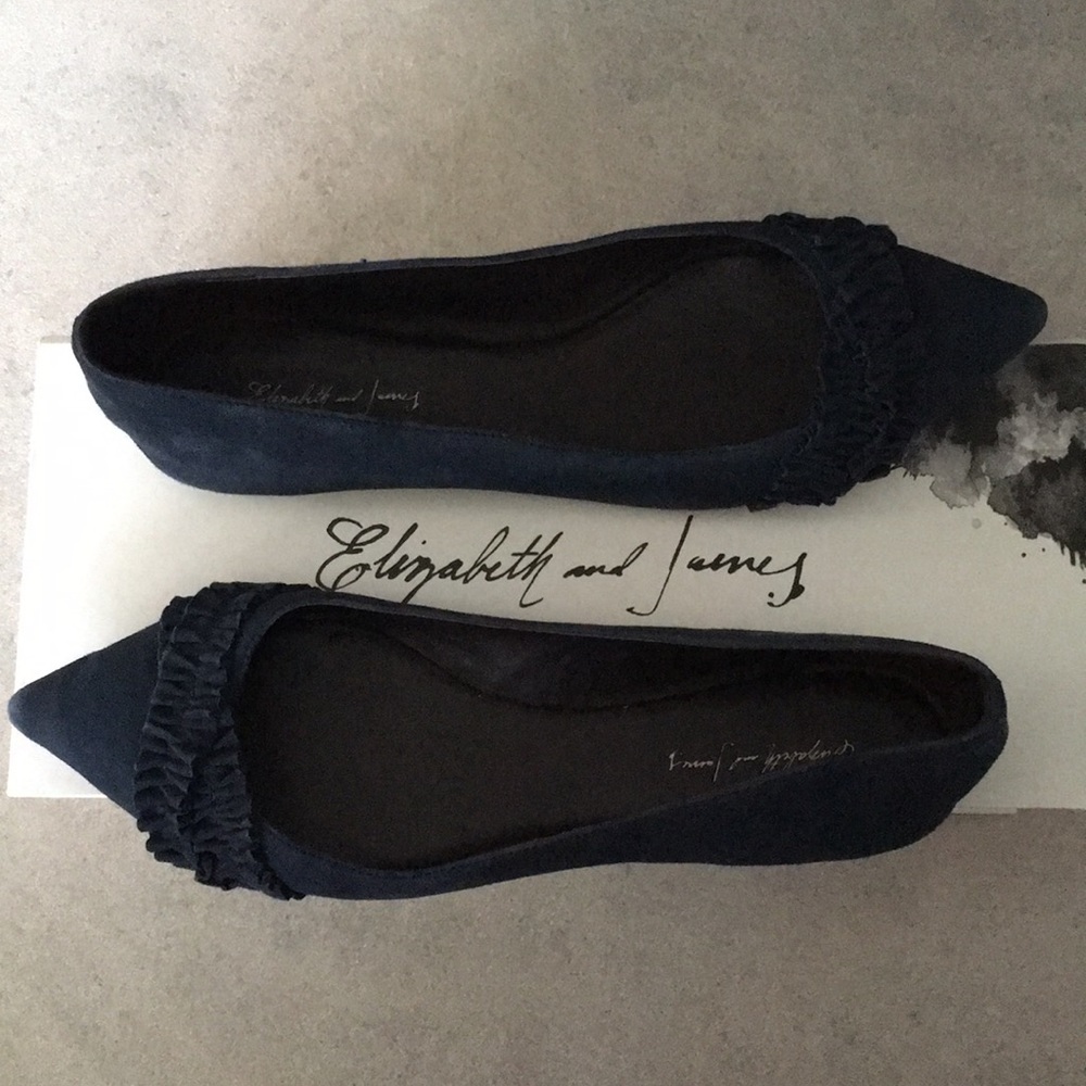 Elizabeth and James Jessi Blue Suede flats